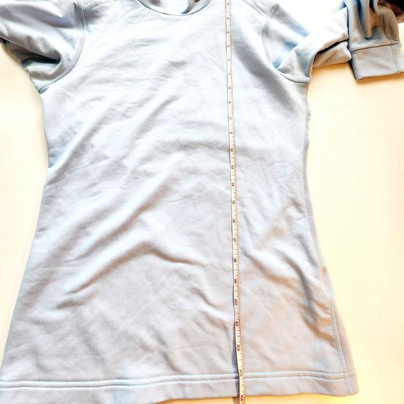 Nike Fit Dry Top Mock Turtleneck Womens Size Medium Light Blue Shirt Base Layer - Picture 5 of 6